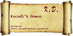 Kocsák Domos névjegykártya